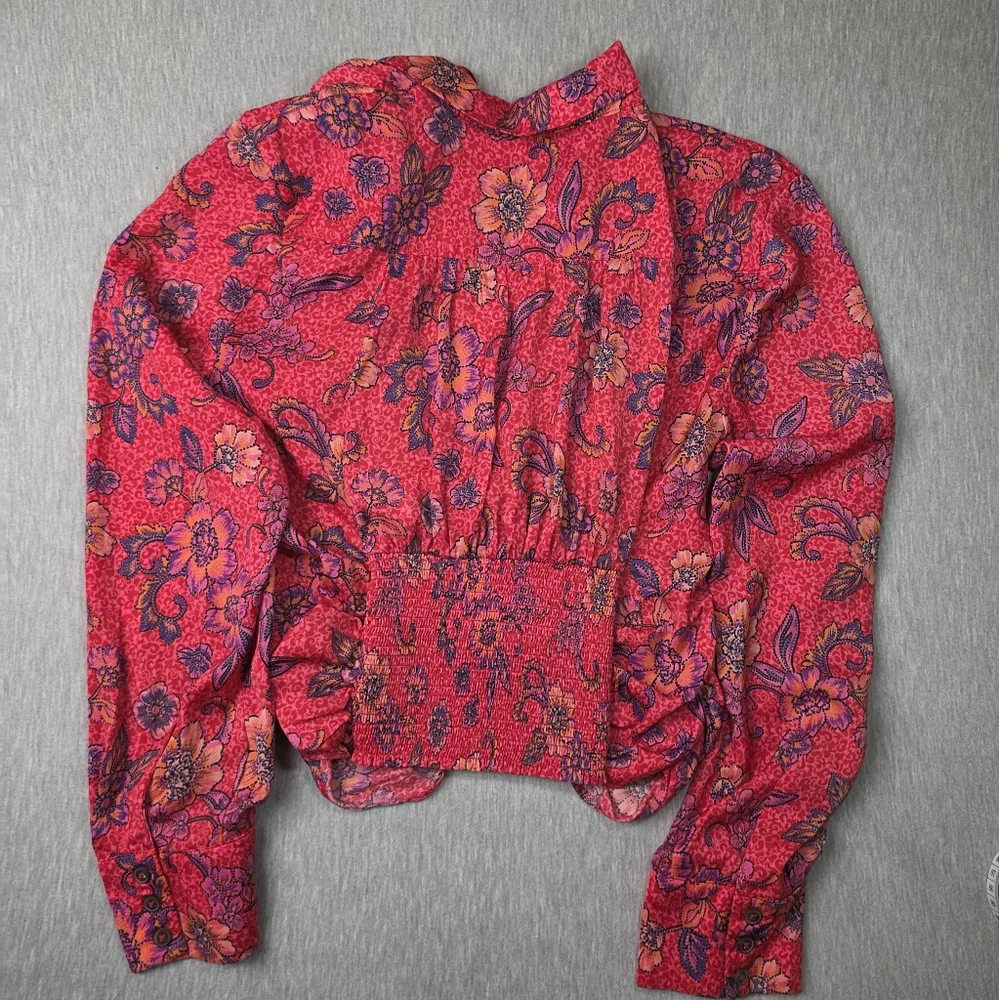 Free People Floral Red Crop Top